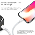 AWEI CL-68 3A 타입-C / USB-C to 8핀 PD 고속 충전 데이터 케이블, 길이: 1m