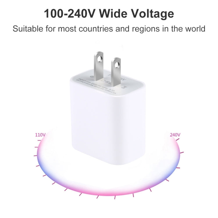 PD 20W 단일 USB-C / Type-C 인터페이스 여행용 충전기, US 플러그, 20W US 플러그