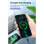 40W 5A USB to 마이크로 USB + USB-C / 타입-C + 8핀 빠른 충전 데이터 케이블, 케이블 길이: 1.2m, 1.2m