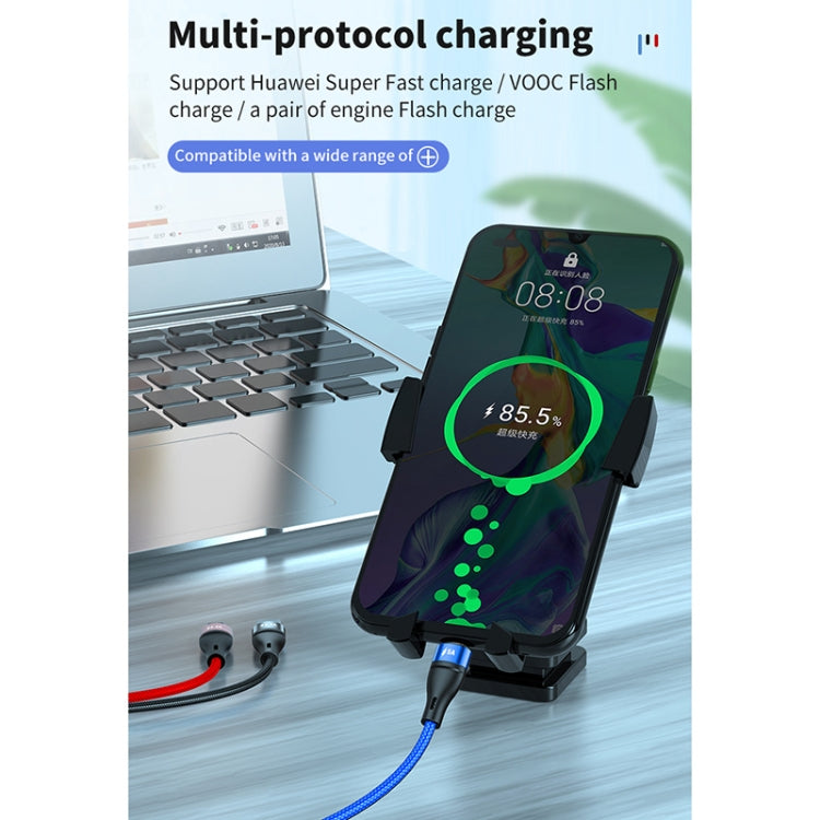40W 5A USB to 마이크로 USB + USB-C / 타입-C + 8핀 빠른 충전 데이터 케이블, 케이블 길이: 1.2m, 1.2m