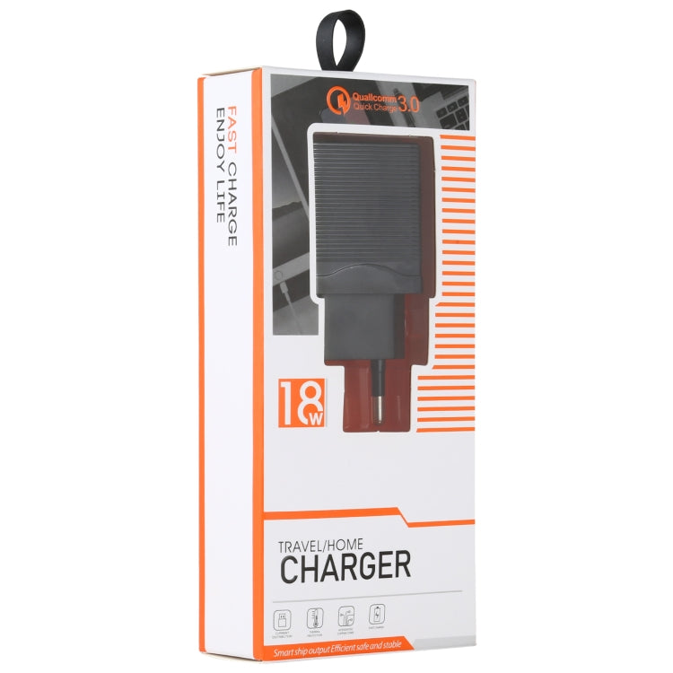 LZ-728 2-in-1 18W QC 3.0 USB 인터페이스 여행용 충전기 + USB to 8핀 데이터 케이블 세트, EU 플러그, 케이블 길이: 1m, 8핀 케이블 포함