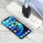 LZ-728 2-in-1 18W QC 3.0 USB 인터페이스 여행용 충전기 + USB to 8핀 데이터 케이블 세트, EU 플러그, 케이블 길이: 1m, 8핀 케이블 포함