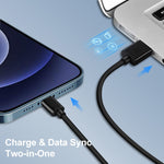 LZ-728 2-in-1 18W QC 3.0 USB 인터페이스 여행용 충전기 + USB to 8핀 데이터 케이블 세트, EU 플러그, 케이블 길이: 1m, 8핀 케이블 포함