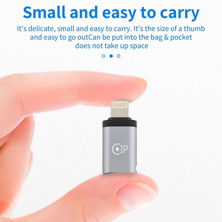 8핀 수컷 to USB-C / 타입-C 암컷 충전 어댑터, 데이터 전송 지원, 8핀 수컷