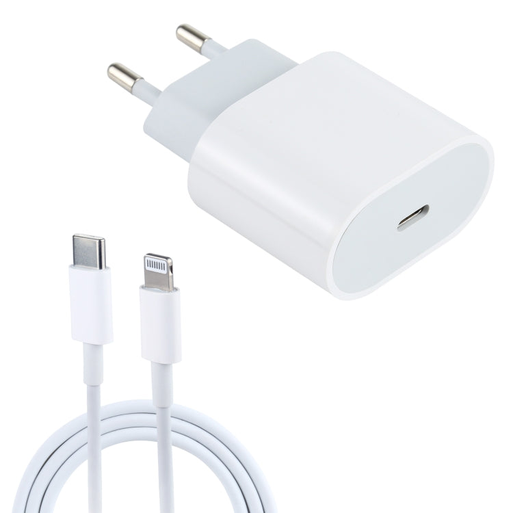 L-012 2 in 1 20W PD USB-C / Type-C 인터페이스 여행용 충전기 + USB-C / Type-C to 8핀 데이터 케이블 세트, EU 플러그