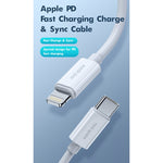 ROCK Space Z19 PD 20W 3A USB-C / 타입-C to 8핀 빠른 충전 TPE 데이터 케이블, 케이블 길이: 1m, Z19
