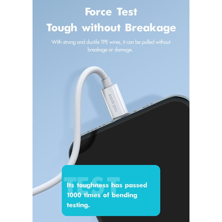 ROCK Space Z19 PD 20W 3A USB-C / 타입-C to 8핀 빠른 충전 TPE 데이터 케이블, 케이블 길이: 1m, Z19