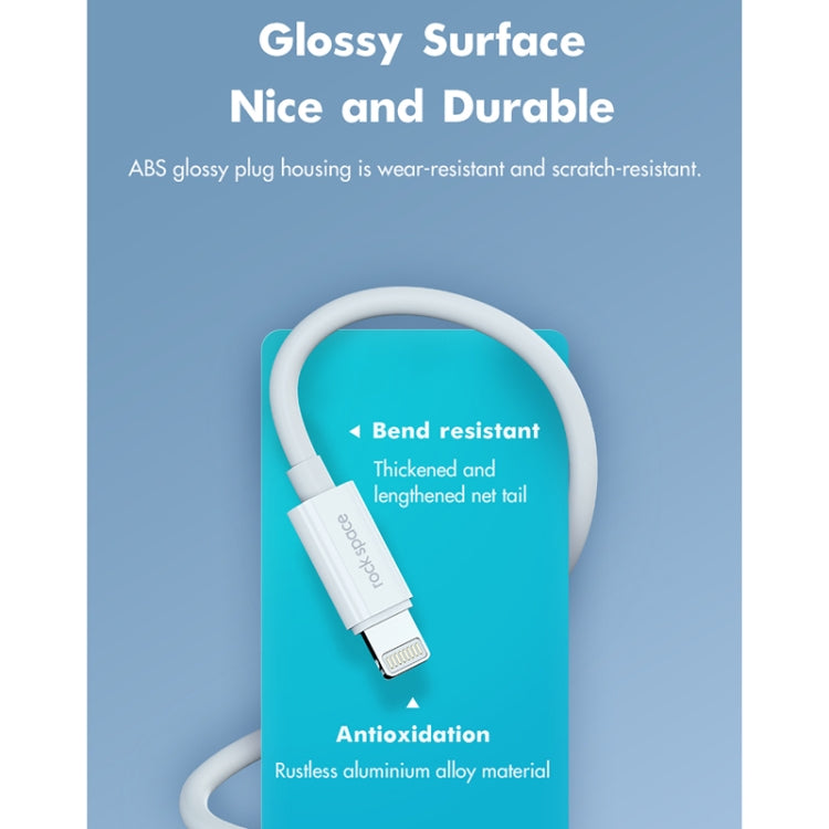ROCK Space Z19 PD 20W 3A USB-C / 타입-C to 8핀 빠른 충전 TPE 데이터 케이블, 케이블 길이: 1m, Z19
