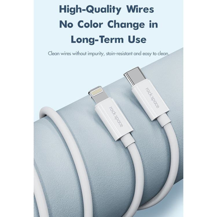 ROCK Space Z19 PD 20W 3A USB-C / 타입-C to 8핀 빠른 충전 TPE 데이터 케이블, 케이블 길이: 1m, Z19