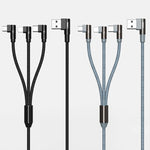 REMAX RC-167th 3 in 1 2.1A USB to 8핀 + USB-C / 타입-C + 마이크로 USB 범위 시리즈 엘보우 충전 케이블, 케이블 길이: 1m