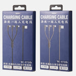REMAX RC-167th 3 in 1 2.1A USB to 8핀 + USB-C / 타입-C + 마이크로 USB 범위 시리즈 엘보우 충전 케이블, 케이블 길이: 1m