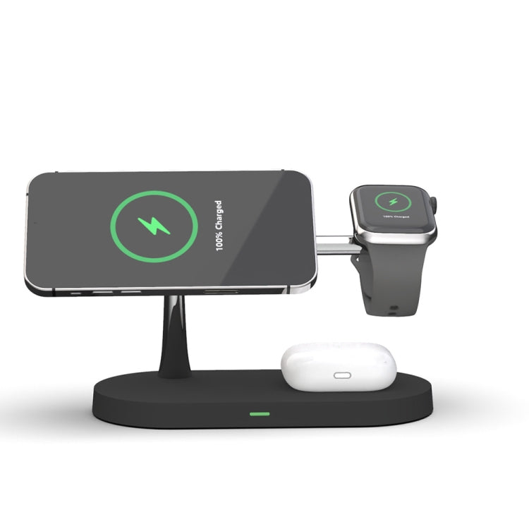 T268 5-in-1 15W 다기능 자석 무선 충전기 iPhone 12 시리즈 & 애플 워치 & AirPods 1 / 2 / Pro용, LED 라이트 포함