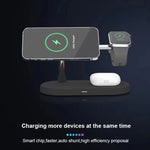 T268 5-in-1 15W 다기능 자석 무선 충전기 iPhone 12 시리즈 & 애플 워치 & AirPods 1 / 2 / Pro용, LED 라이트 포함