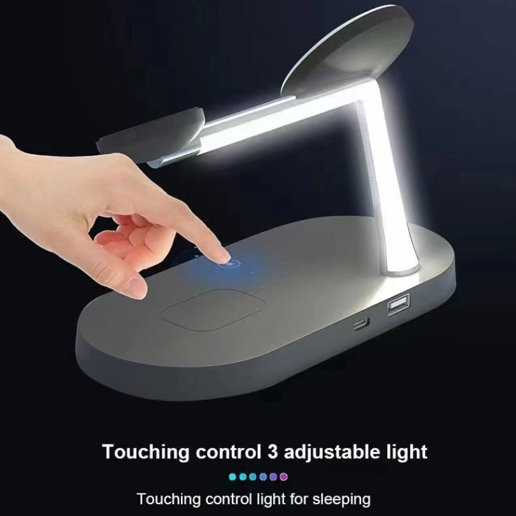 T268 5-in-1 15W 다기능 자석 무선 충전기 iPhone 12 시리즈 & 애플 워치 & AirPods 1 / 2 / Pro용, LED 라이트 포함