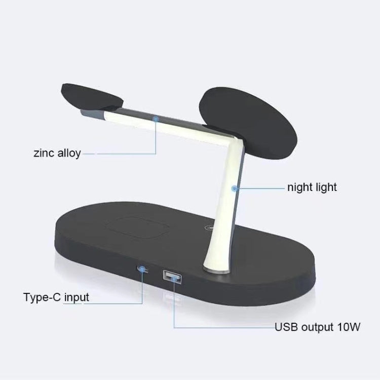 T268 5-in-1 15W 다기능 자석 무선 충전기 iPhone 12 시리즈 & 애플 워치 & AirPods 1 / 2 / Pro용, LED 라이트 포함