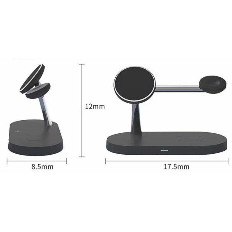 T268 5-in-1 15W 다기능 자석 무선 충전기 iPhone 12 시리즈 & 애플 워치 & AirPods 1 / 2 / Pro용, LED 라이트 포함