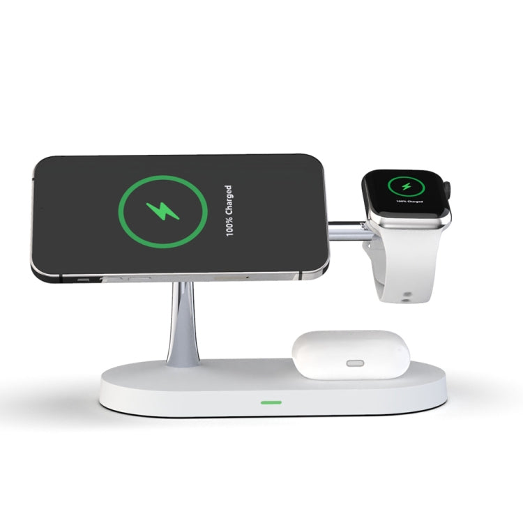 T268 5-in-1 15W 다기능 자석 무선 충전기 iPhone 12 시리즈 & 애플 워치 & AirPods 1 / 2 / Pro용, LED 라이트 포함