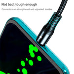 K061 1.2m 5A 3 in 1 USB to 8핀 + USB-C / 타입-C + 마이크로 USB 라운드 빠른 충전 데이터 케이블