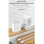 awei PD5 PD 20W 고속 충전 여행용 충전기 전원 어댑터 타입-C / USB-C to 8핀 케이블 포함, 미국 플러그