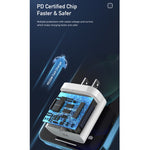 awei PD5 PD 20W 고속 충전 여행용 충전기 전원 어댑터 타입-C / USB-C to 8핀 케이블 포함, 미국 플러그