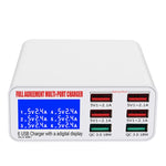 WLX-896+ 6 in 1 다기능 스마트 디지털 디스플레이 USB 충전기, WLX-896+(AU 플러그), WLX-896+(EU 플러그), WLX-896+(UK 플러그), WLX-896+(US 플러그)