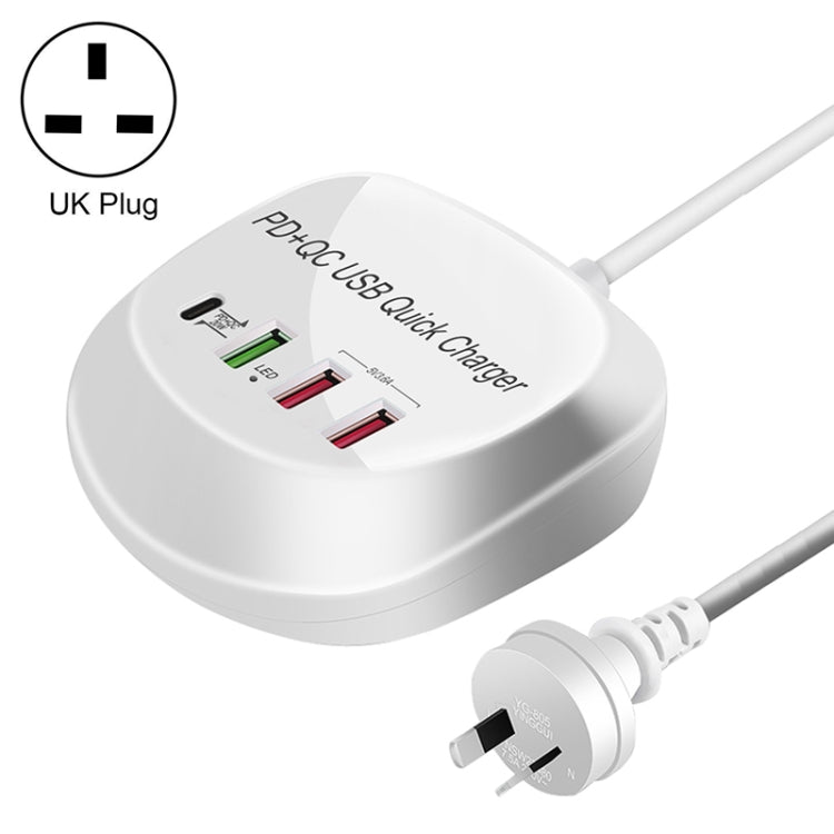 WLX-T3P 4 in 1 PD + QC 다기능 스마트 고속 충전 USB 충전기, WLX-T3P AU 플러그, WLX-T3P EU 플러그, WLX-T3P UK 플러그, WLX-T3P US 플러그
