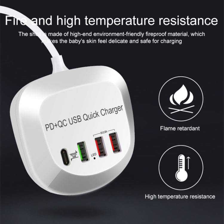 WLX-T3P 4 in 1 PD + QC 다기능 스마트 고속 충전 USB 충전기, WLX-T3P AU 플러그, WLX-T3P EU 플러그, WLX-T3P UK 플러그, WLX-T3P US 플러그