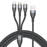 ADC-138 66W 3 in 1 USB to 8핀 + 마이크로 USB + USB-C / 타입-C 고속 충전 꼬임 데이터 케이블, 케이블 길이: 1.2m