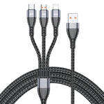 ADC-138 66W 3 in 1 USB to 8핀 + 마이크로 USB + USB-C / 타입-C 고속 충전 꼬임 데이터 케이블, 케이블 길이: 1.2m