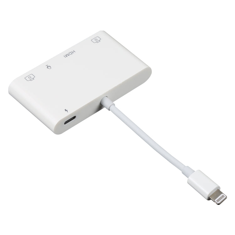 4 in 1 8핀 to 듀얼 USB + 3.5mm AUX + HDMI OTG 오디오 디지털 AV 어댑터