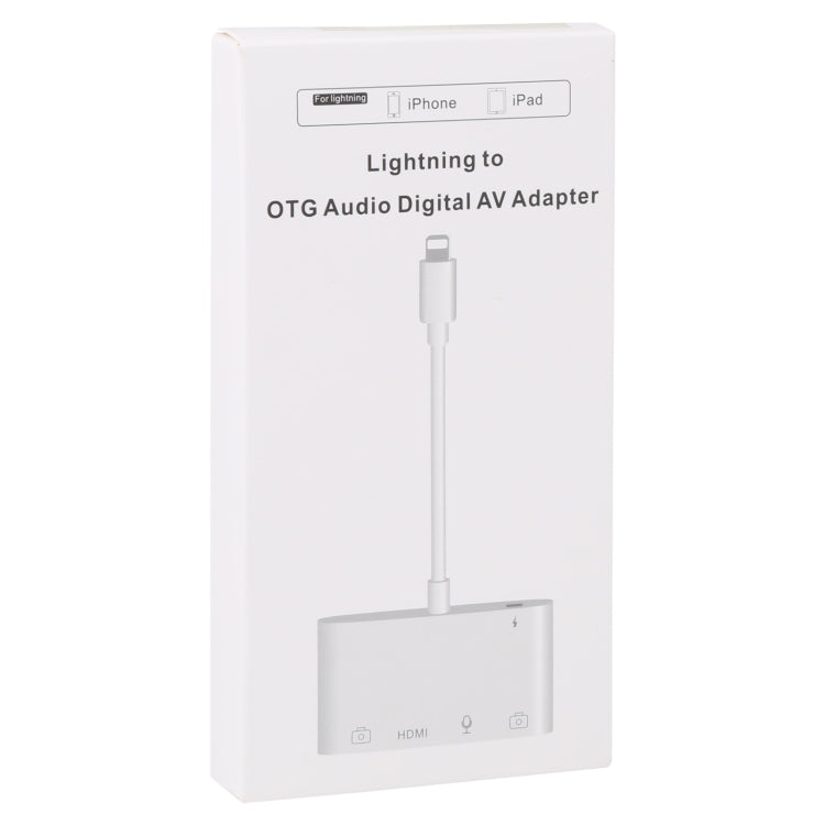 4 in 1 8핀 to 듀얼 USB + 3.5mm AUX + HDMI OTG 오디오 디지털 AV 어댑터