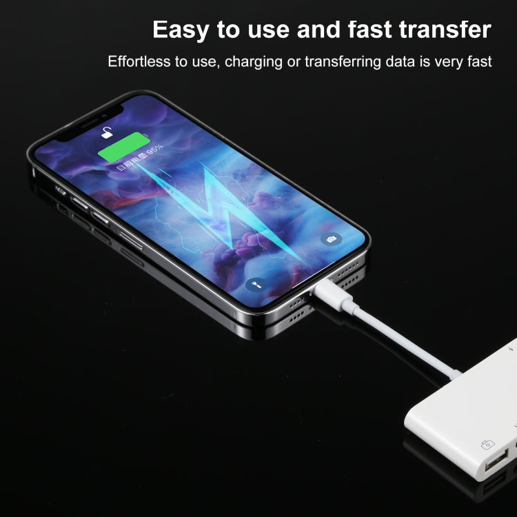 4 in 1 8핀 to 듀얼 USB + 3.5mm AUX + HDMI OTG 오디오 디지털 AV 어댑터
