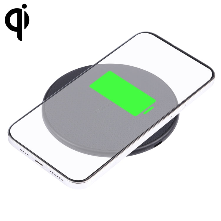 10W QI 격자 무늬 원형 플라스틱 무선 충전기, 플라스틱