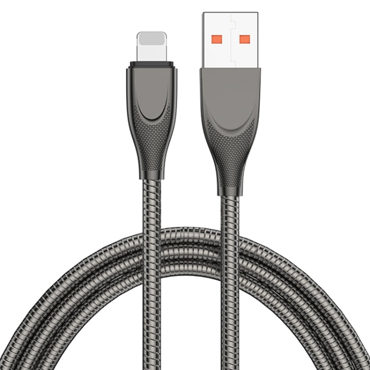 ADC-009 USB to 8핀 아연 합금 호스 고속 충전 데이터 케이블, 케이블 길이: 1m, USB to 8핀