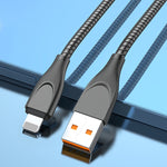 ADC-009 USB to 8핀 아연 합금 호스 고속 충전 데이터 케이블, 케이블 길이: 1m, USB to 8핀