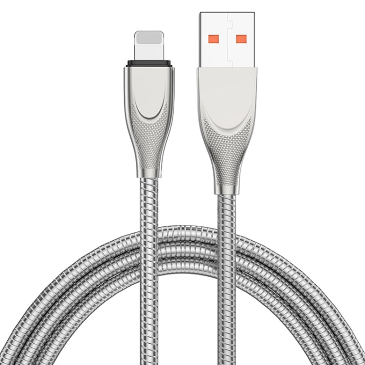 ADC-009 USB to 8핀 아연 합금 호스 고속 충전 데이터 케이블, 케이블 길이: 1m, USB to 8핀