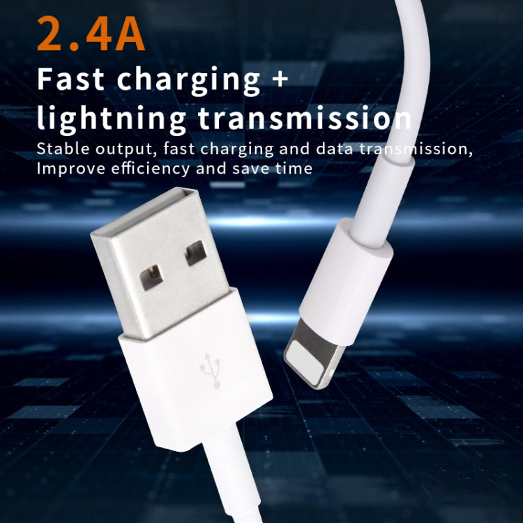 IVON CA19 2.4A USB to 8핀 아이폰, 아이패드용 고속 충전 데이터 케이블, 길이: 1m