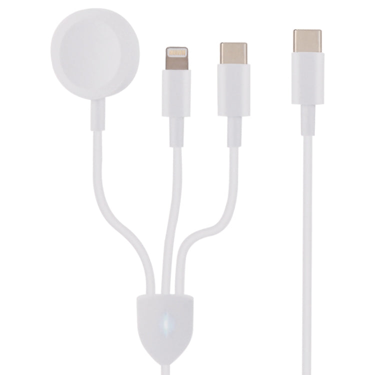 3 in 1 USB-C / 타입-C to 8핀 + USB-C / 타입-C + 자석 시계 무선 충전 데이터 케이블, 케이블 길이: 1.2m, 3 in 1