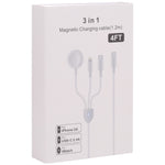 3 in 1 USB-C / 타입-C to 8핀 + USB-C / 타입-C + 자석 시계 무선 충전 데이터 케이블, 케이블 길이: 1.2m, 3 in 1