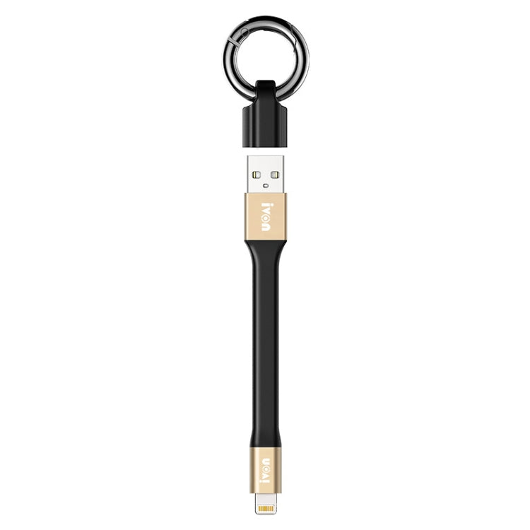 IVON CA90 2.4A USB to 8핀 휴대용 데이터 케이블 링 포함, 길이: 14.5cm, 8핀
