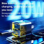 WK WP-U149 20W USB+USB-C/타입-C 듀얼 포트 투명 충전기, 사양: 미국 플러그