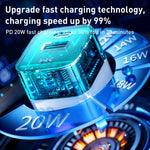 WK WP-U149 20W USB+USB-C/타입-C 듀얼 포트 투명 충전기, 사양: 미국 플러그