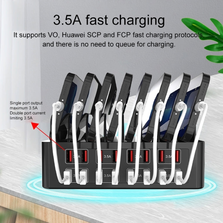 YFY-A55 150W 16포트 USB 스마트 충전 스테이션, 휴대폰 및 태블릿 거치대 포함, 미국 플러그, YFY-A55
