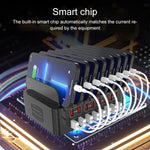 YFY-A55 150W 16포트 USB 스마트 충전 스테이션, 휴대폰 및 태블릿 거치대 포함, 미국 플러그, YFY-A55
