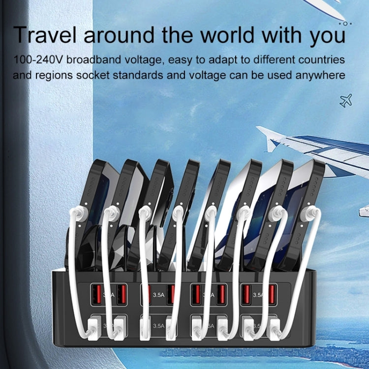 YFY-A55 150W 16포트 USB 스마트 충전 스테이션, 휴대폰 및 태블릿 거치대 포함, 미국 플러그, YFY-A55