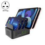 YFY-A54 100W USB + 타입-C 5포트 스마트 충전 스테이션, 휴대폰 및 태블릿 거치대 포함, 미국 플러그, YFY-A54