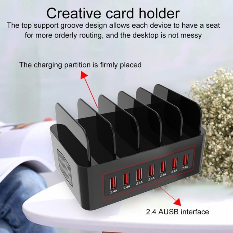 YFY-A54 100W USB + 타입-C 5포트 스마트 충전 스테이션, 휴대폰 및 태블릿 거치대 포함, 미국 플러그, YFY-A54
