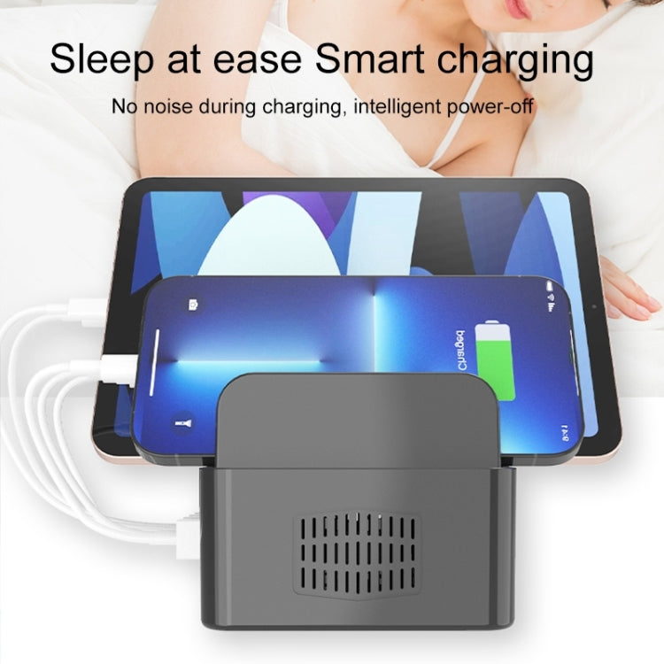 YFY-A54 100W USB + 타입-C 5포트 스마트 충전 스테이션, 휴대폰 및 태블릿 거치대 포함, 미국 플러그, YFY-A54