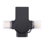X09 4 in 1 USB to 듀얼 8핀+USB-C/Type-C 인터페이스 OTG 어댑터, 4 in 1