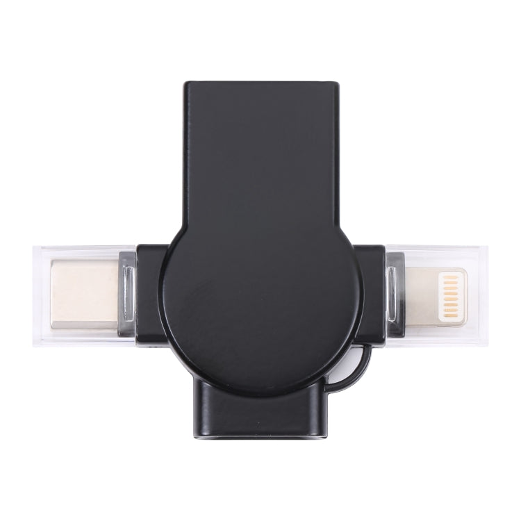 X09 4 in 1 USB to 듀얼 8핀+USB-C/Type-C 인터페이스 OTG 어댑터, 4 in 1